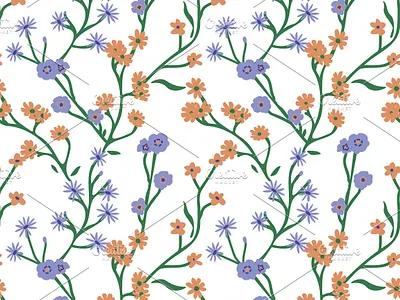 Floral branches branch decorative design floral flower pattern seamless simple surface design texture vector