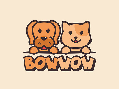 BOWWOW LOGO app art brandidenty branding design flat graphic design icon illustration illustrator logo logo design minimal monogram ui vector