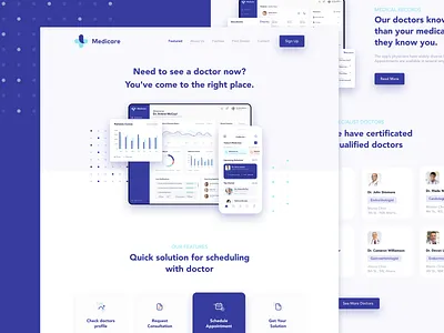 MediCare - Doctor Booking App Website appdesign doctor medical minimal mobile ui