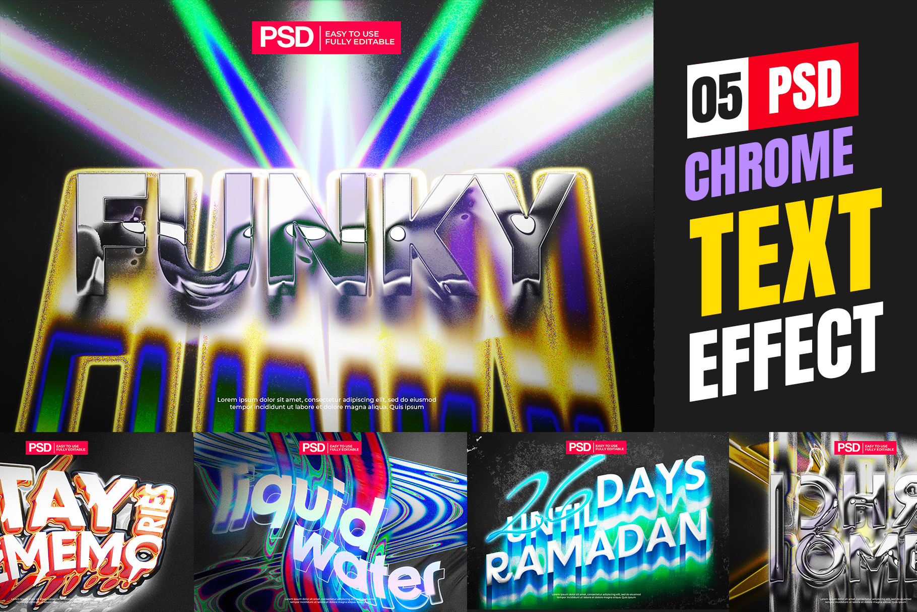 Chrome Liquid Acid Text Effect Packs