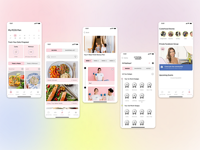 The Cysterhood PCOS App design figma mobile app pcod pcod app pcos pcos app ui ui ux ui design uidesign uiux visual design