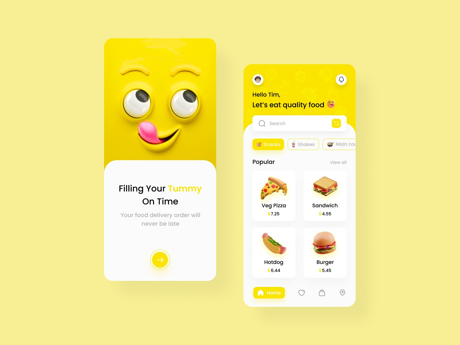 Food Delivery App 3d app app design design figma figma design food app illustration typography ui ux