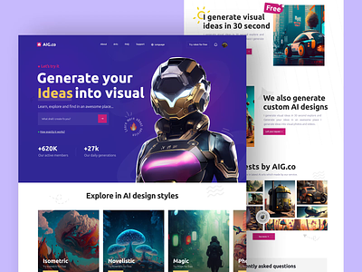 AI generation web design ai ai application ai generation ai mobile ai web application blog branding chat gpt chatgpt header home page index landing page minimal mobile product design trend ui web design