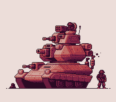 Pixel Art illustration, Tank game design graphic design illustration pixel art