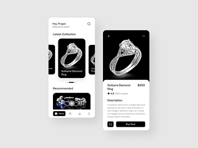 Jewelry App Design app app design design figma illustration jewelry app typography ui ux