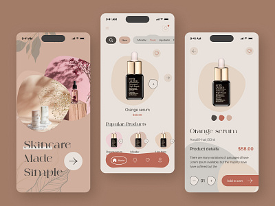 Skincare Mobile App Design animation branding ui
