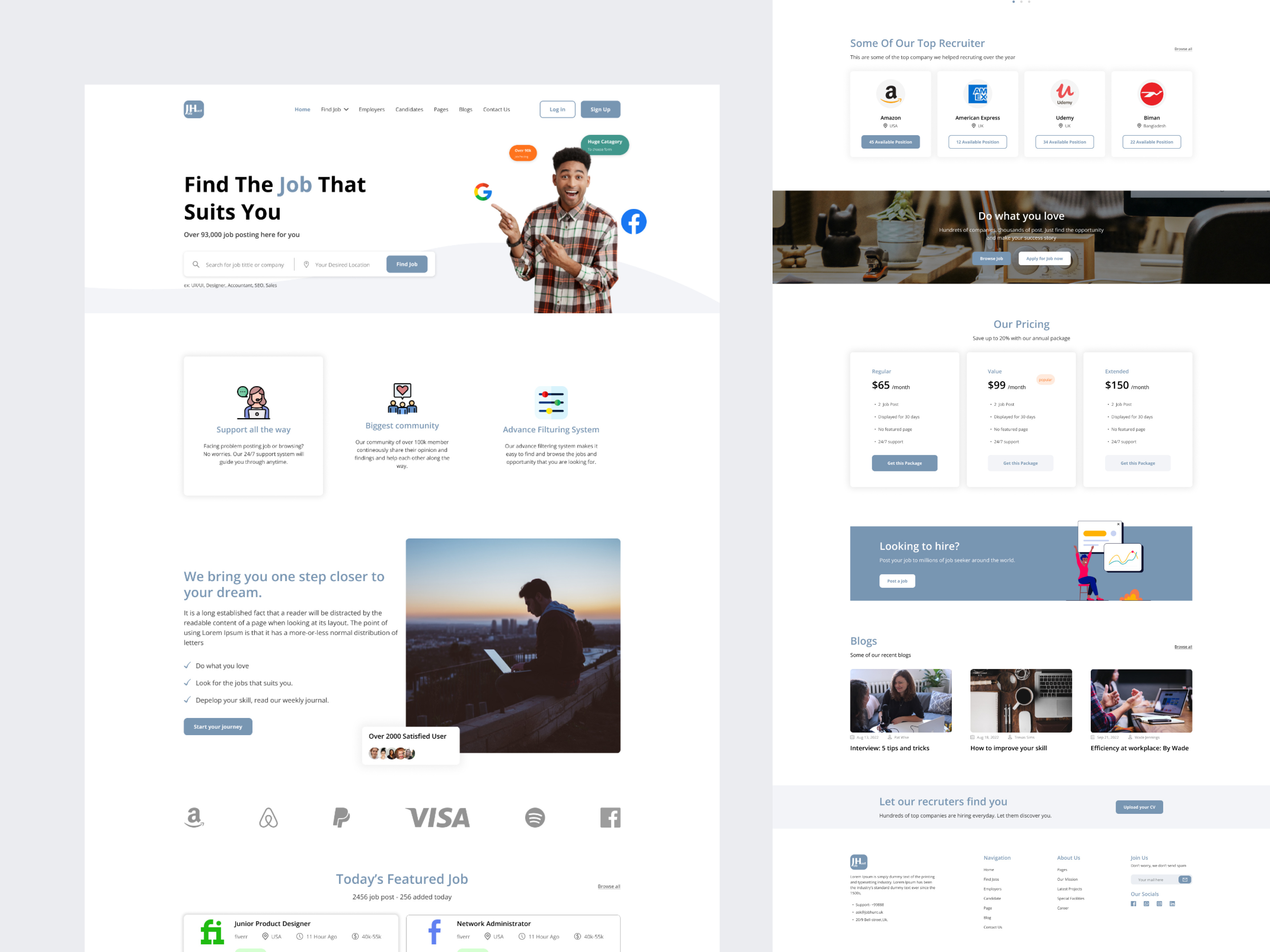 Landing Page- Job Board design landing page ui ux web design