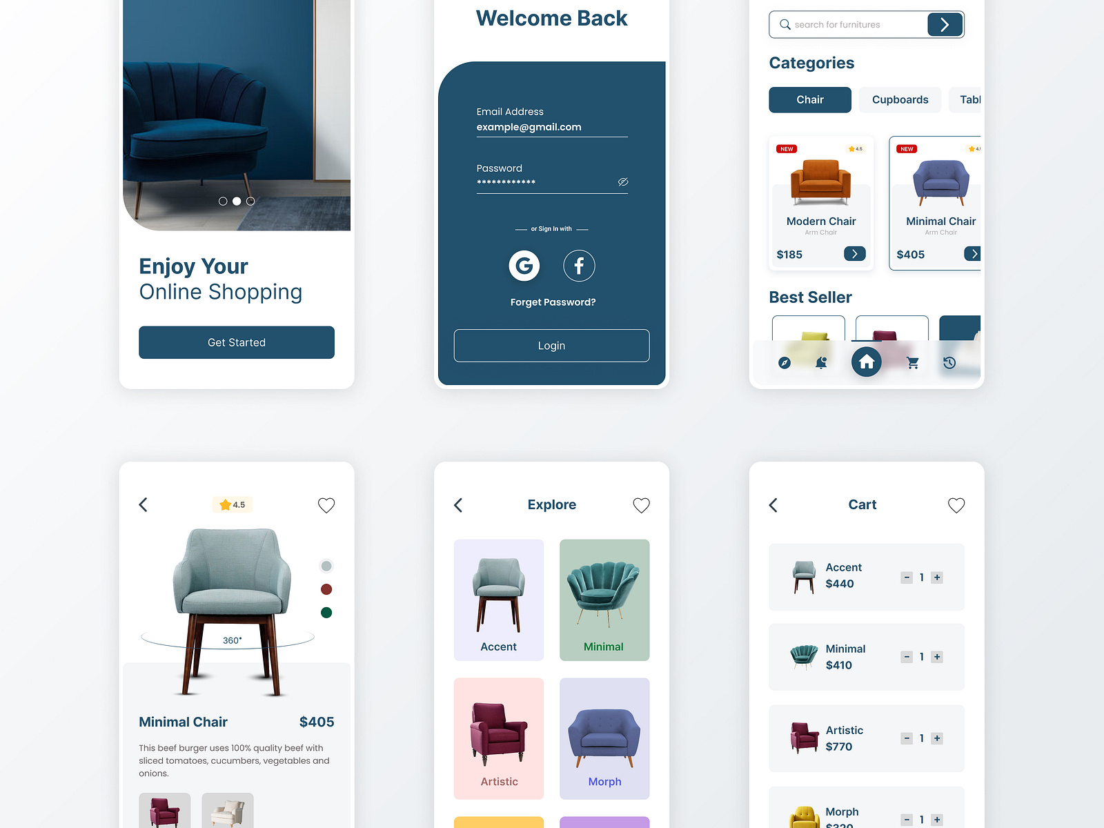 Furniture App by Nibir Imtiaz on Dribbble