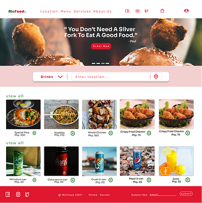 Mcfood Website Design design fooddeliverydesign fooddeliveryuidesign foodwebsitedesign graphic design productdesign simple simpleuidesign ui