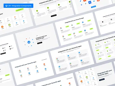 🔥Unique 20+ Integration Components Design. branding business design integration integration component integration section landing page marketing saas saas template template ui ui ux ux research webocean webocean component webocean integration component website website design website template