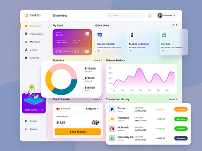 Finance Dashboard Design admin banking clean dashboard design finance fintech interface money payment profit sales state stats transaction ui ux web