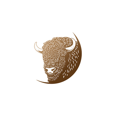 Bison Logo animal bison cattle design farm illustration logo