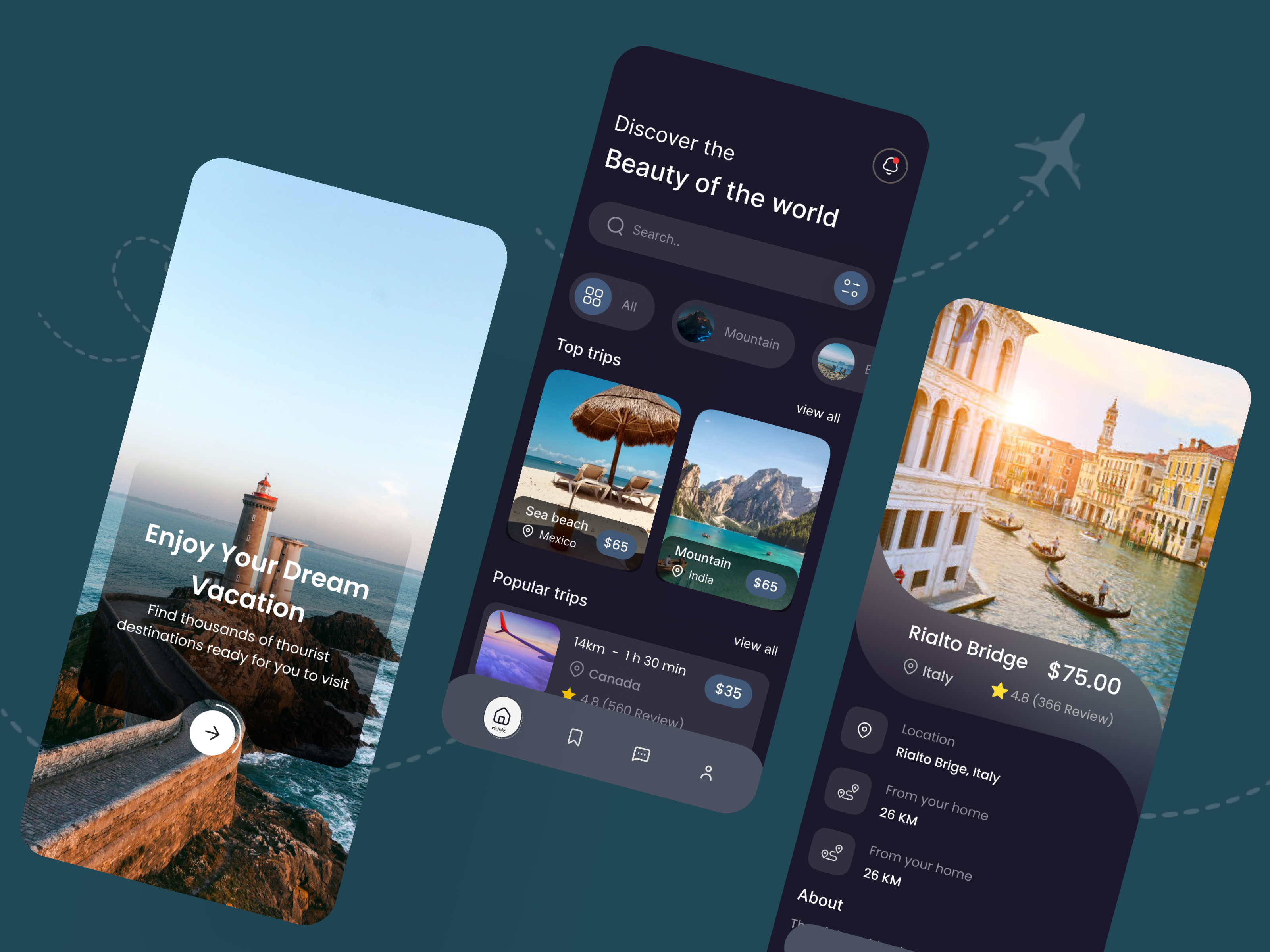 Example of Travel service - Mobile app