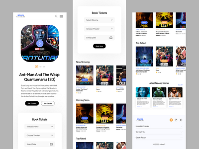 Star Cineplex Homepage Redesign || Mobile Responsive app cinema clean design film homepage landing page minimal mobile responsive movie online booking redesign responsive star cineplex theater ticket ui ux user interface web website