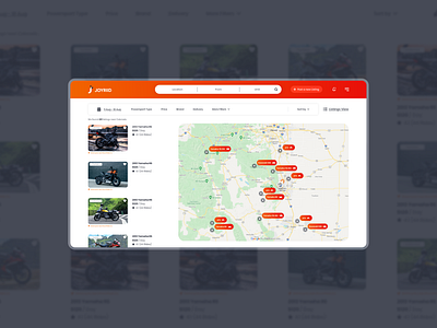 UI design for Powersport rental platform - JOYRIID app area bike clean design experience interface location maps orange platform power powersport quad rental search sport user vivid webdesign