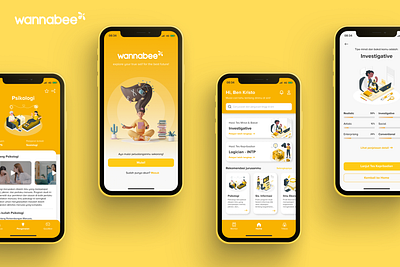 Wannabee - The journey of discovering potential & vision design education platform interface mobile app prototype ui