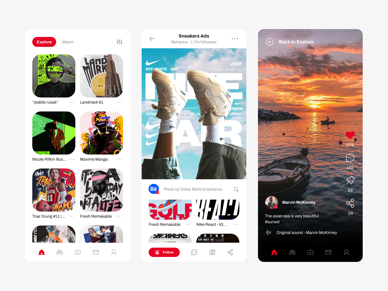 Pinterest - Social Media App design mobile app ui uiux user interface ux