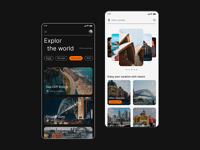 Travel App Design android animation app interactiondesign articles dashboard designappuxui designmobile interaction ios mobile app motionmobile note text ui uiapp uimobile