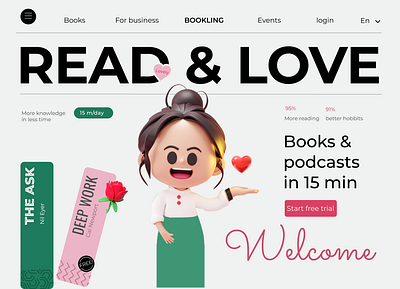 book and podcast landing page ui web design