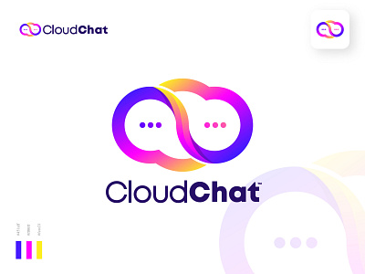 Cloud Chat app logo design brand design brand identity branding design flat design graphic design illustration logo