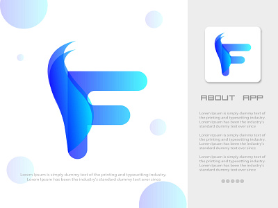 F icon app logo design brand design brand identity branding design flat design graphic design illustration logo