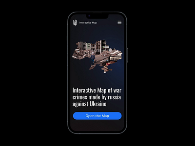 Mobile Landing Page for Interactive Map design dribbble interactive interface landing page main page map mobile mobiledesign mobilesite story ui ukraine ux uxui war warukraine webdesign website