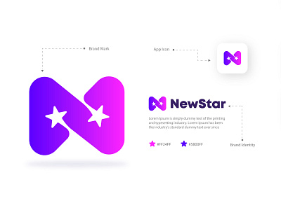 New Star app logo design brand design brand identity branding design flat design graphic design illustration logo