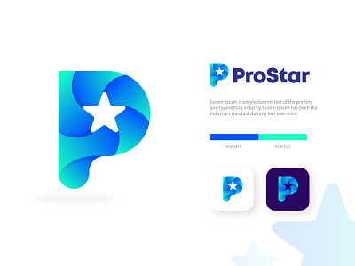 Pro Star app logo design brand design brand identity branding design flat design graphic design illustration logo