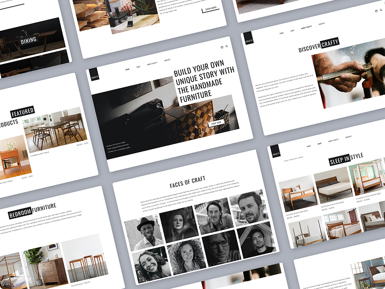 CRAFTY Handmade furniture store website by Veronika Korshunova on