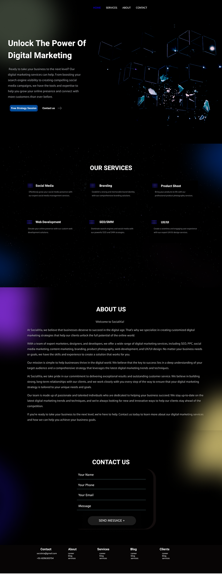 Digital Marketing Ui Ux Web Design By Deekshith Morey On Dribbble