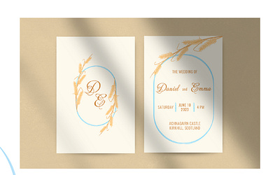 Wedding invitation artwork card card design design drawing graphic design illustration invitation ukrainian vector watercolor wedding wedding invitation wheat