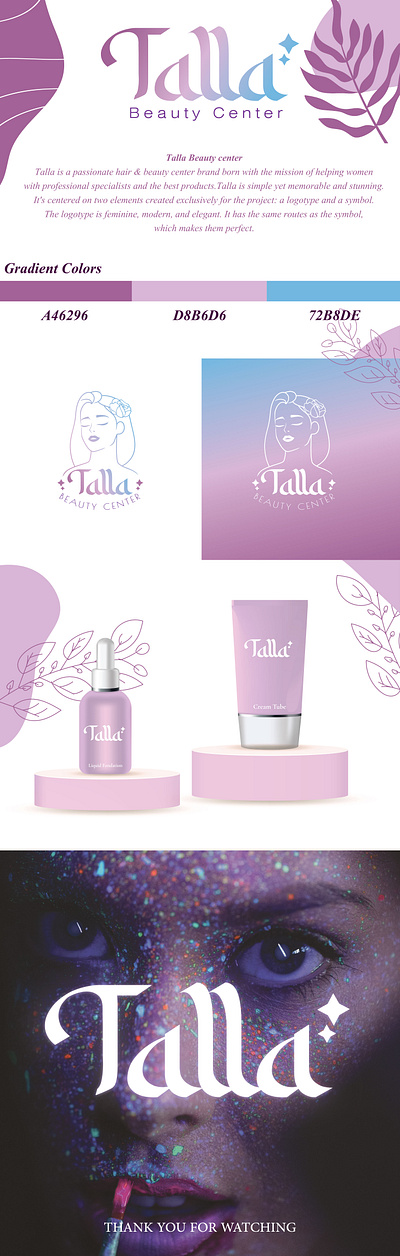 Talla beauty center branding criative design graphic design illustration logo typography vector