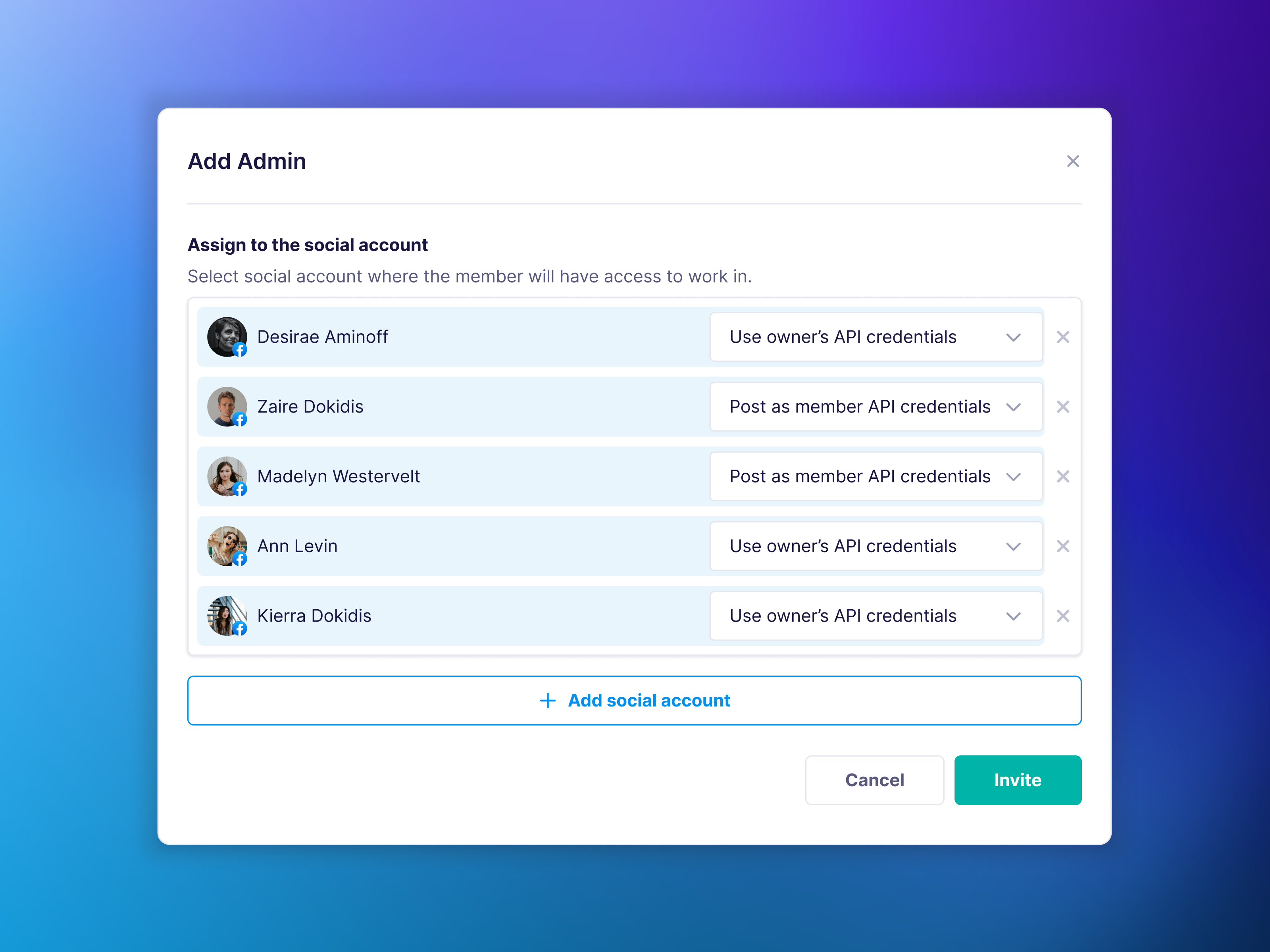 Add member modal
