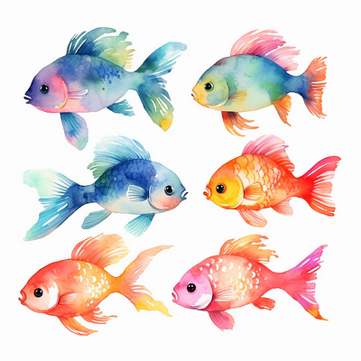 watercolor fish cute watercolor