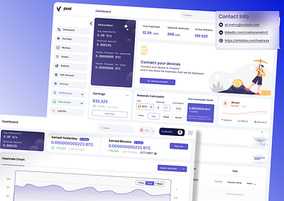cryptocurrency mining pool dashboard bitcoin 3d app art bitcoin branding clean crypto dashboard design desktop ecommerce graphic design illustration landing page logo minimal product design ui ux vector