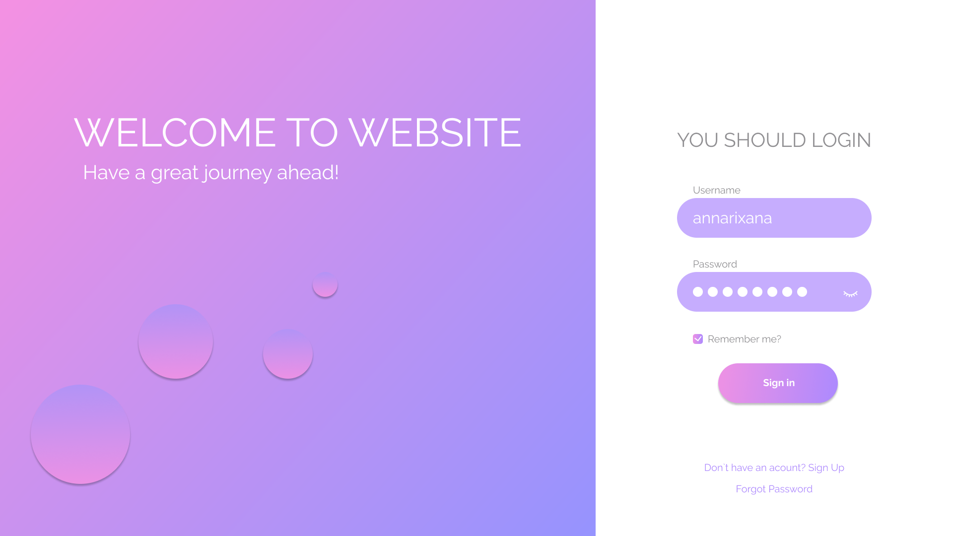 Login idea for your website design ui