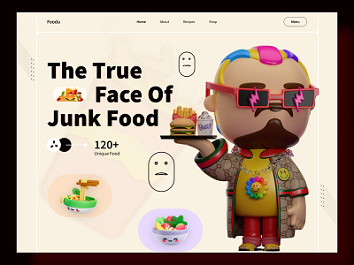 Foodu Landing Page app branding dailyui design e commerce food food landing paage typography ui ux web webdesigner
