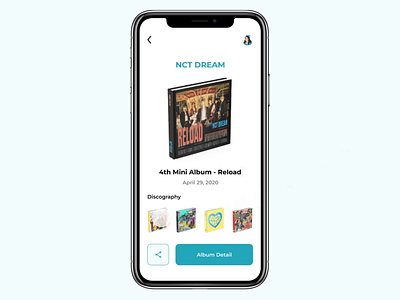 NCT Dream Discography Mobile App | Smart Animate app discography mobile app mobile design nct nct dream smart animate ui website design