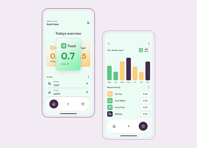 App to track your Carbon Footprint animation branding motion graphics ui