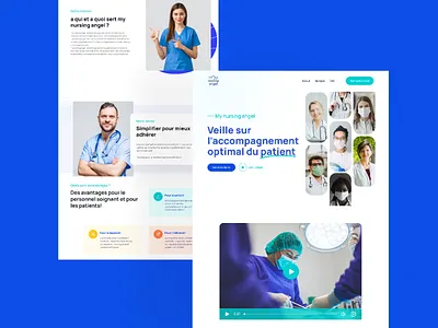 Landing Page Redesign for My nursing angel app design designers landing page medical nursing trendy ui uidesign uiux ux uxdesign