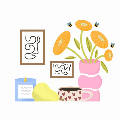 Spring days🐝🌸☀️ 2d illustration adobe illustrator app illustration branding character character design flat flat illustration graphic design illustration motion graphics vector vector illustration website website illustration