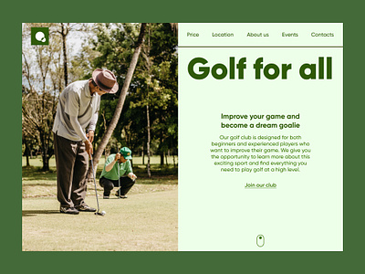 Golf club design aesthetic aesthetically branding calm club design golf green landing page logo minimal relax sport ui ux