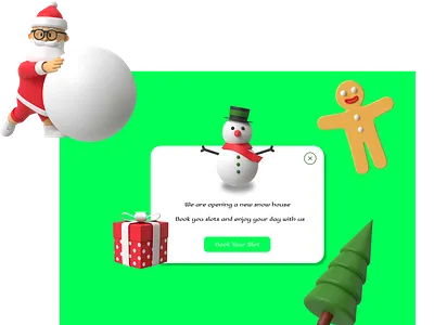 POP-UP / OVERLAY 3d adults app design button calltoaction challenge design graphic design illustration kids overlay play popup prebook registere snow snowhouse ui ux vector
