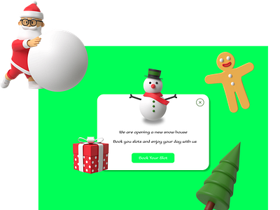 POP-UP / OVERLAY 3d adults app design button calltoaction challenge design graphic design illustration kids overlay play popup prebook registere snow snowhouse ui ux vector