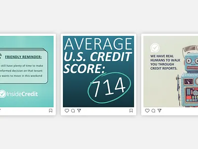 Inside Credit Social Media canva credit credit agency credit report graphic design illustrator instagram social media social media posts