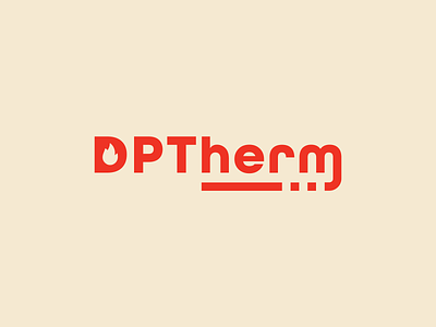 DPTherm - logo boiler branding clear cream flame graphic design heating identity installers logo logos red system therm