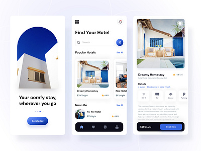 Hotel Booking Mobile App UI Design | Clear Design app booking app design hotel hotel mobile app mobile app reservation ui ui hotel