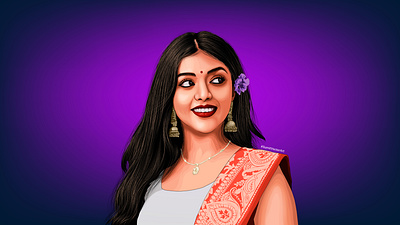 Beauty and Grace - Vector Art Portrait of a Bengali Girl adobe illustrator art artistsondribbble artoftheday artwork bengaligirl creativity culture design digital art digital portrait digitalillustration graphic design illustration inspiration line art portrait portrait painting vector vector art