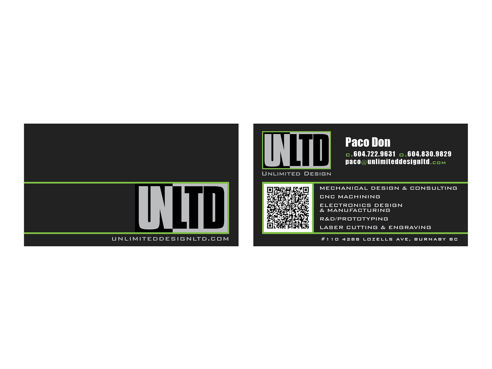 Unlimited Design LTD / Business Cards, TShirts, Trifold by Jessica Payne on Dribbble