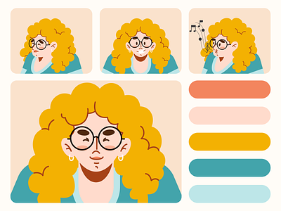 Facial Expressions 🙂 character character design faces facial expressions girl girl illustration happy vector woman
